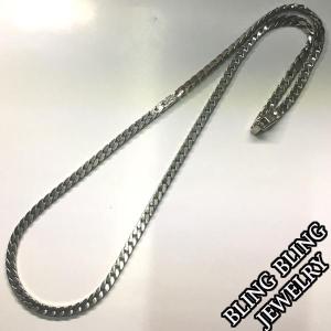 【セール】 HIPHOPジュエリー メンズ ネックレス チェーン 60cm 66  シルバー  喜平 プレーティング ネックレスチェーン BLING JEWELRY｜crs