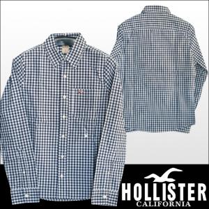 ホリスター メンズ チェックシャツ HOLLISTER ボタンシャツ ネイビー ホワイト シャツ アバクロ アメカジ スタイル ブランド ファッション 正規品 050｜crs