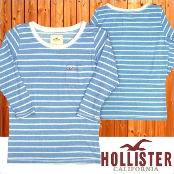 ホリスター レディース 長袖 Tシャツ ボーダー HOLLISTER 七分袖 ロンT アメカジ ブラ...