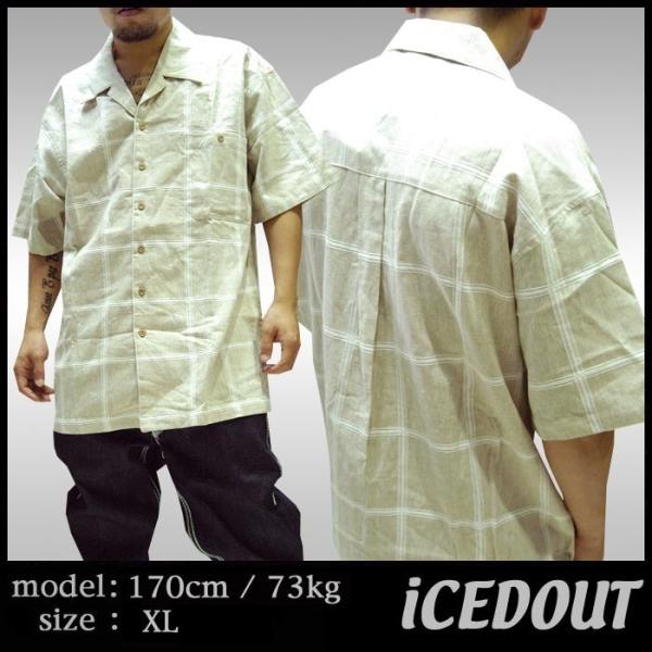 ｉCEDOUT メンズ 半袖 シャツ カーキ オーバーサイズ 大きいサイズ HIPHOP スタイル ...