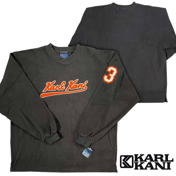 再入荷なし レアアイテム Karl Kani カールカナイ メンズ フリース トレーナー ブラック ...