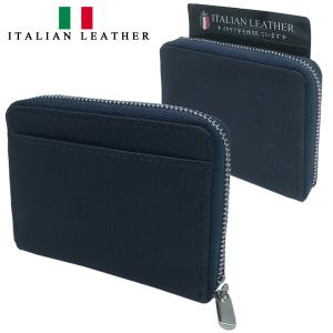 財布 小銭入れ メンズ レディース 革 コインケース ラウンドファスナー ウォレット ネイビー 16 ITALIAN LEATHER イタリアンレザー｜crs