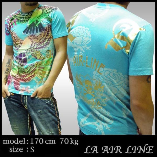 【40%OFF】 LA AIRLINE メンズ Tシャツ EAGLE ターコイズ LAブランド LA...