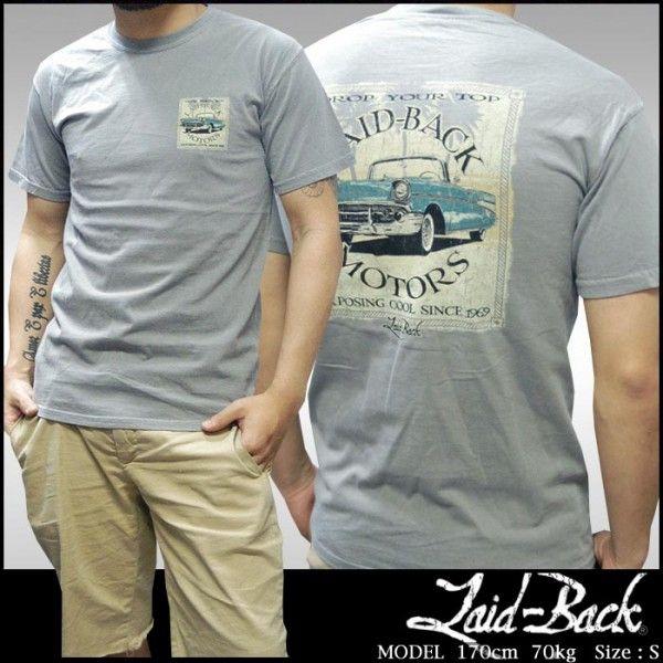 Laid-Back USA レイドバック メンズ MOTORS ウォッシュ グレー 半袖 tシャツ ...