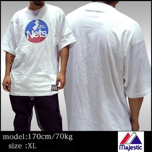 majestic HardWood Classics Tシャツ Newjersey Nets ホワイ...