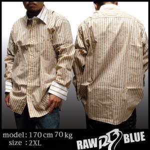 【大きいサイズ セール】 RAW BLUE メンズ カジュアルシャツ ws-7080kh カーキ ドレスシャツ ボタンシャツ ワイシャツ Yシャツ カジュアル シャツ ブランド｜crs