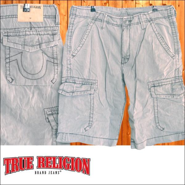 トゥルーレリジョン TRUE RELIGION メンズ ハーフパンツ ISAAC CARGO チャコ...