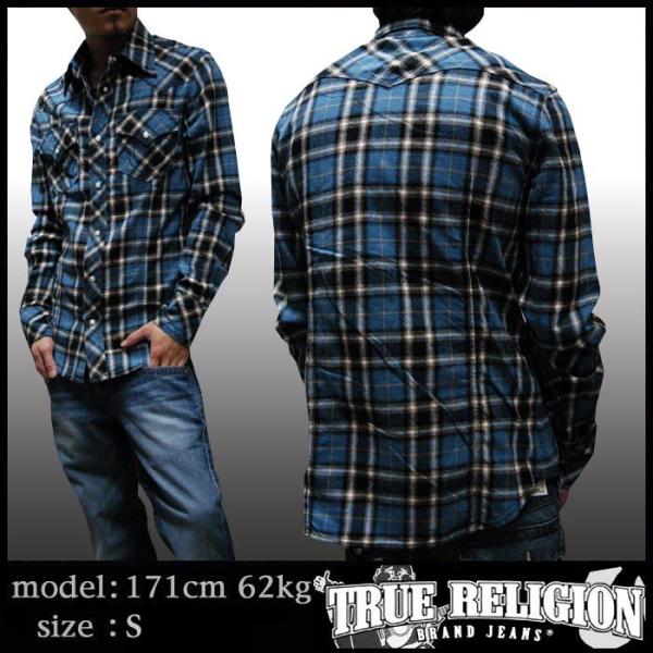 TRUE RELIGION トゥルーレリジョン メンズ ウェスタン 長袖 チェック シャツ DAKO...