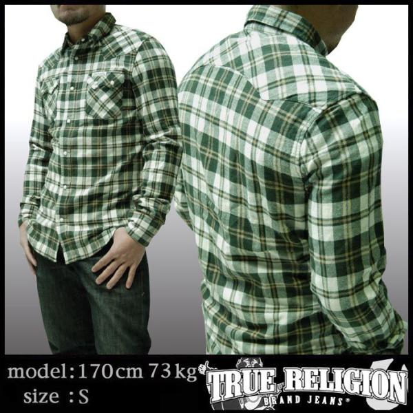 TRUE RELIGION トゥルーレリジョン メンズ コットン 長袖 ウェスタン チェック シャツ...