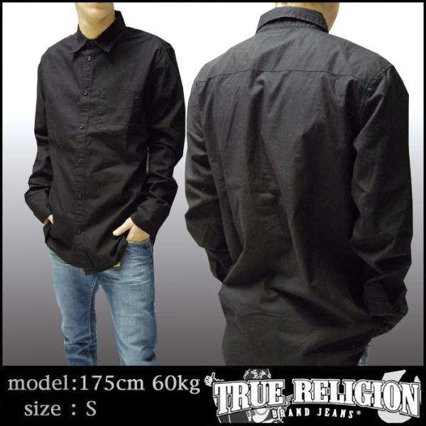TRUE RELIGION トゥルーレリジョン メンズ シャツ カジュアル ドレス シャツ ブラック...
