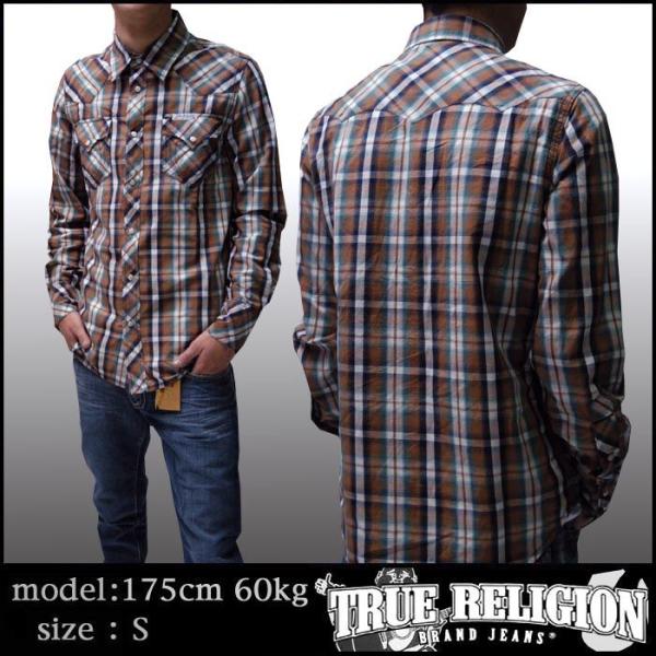 TRUE RELIGION トゥルーレリジョン メンズ コットン 長袖 ウェスタン チェック シャツ...
