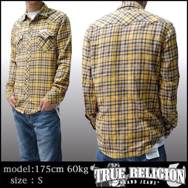 TRUE RELIGION トゥルーレリジョン メンズ コットン 長袖 ウェスタン チェック シャツ...