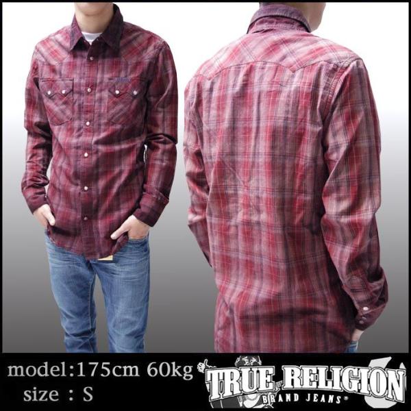 TRUE RELIGION トゥルーレリジョン メンズ コットン 長袖 ウェスタン チェック シャツ...