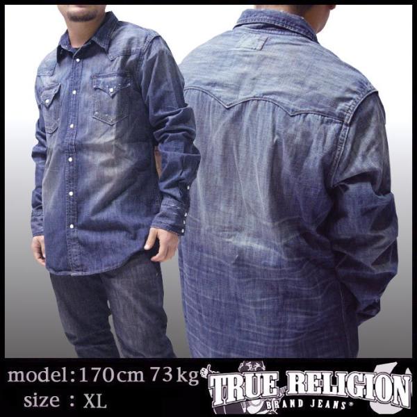 TRUE RELIGION トゥルーレリジョン メンズ デニム 長袖 ウェスタン シャツ PBM B...