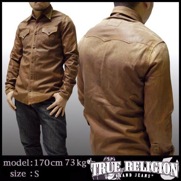 TRUE RELIGION トゥルーレリジョン メンズ 長袖 ウェスタン シャツ BROWN COA...