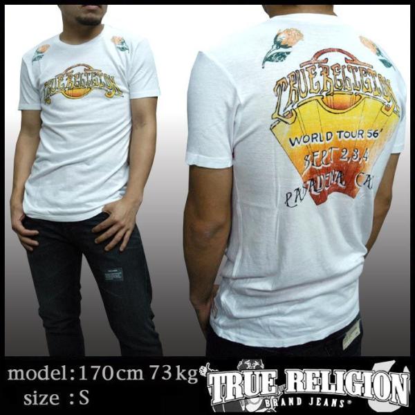 トゥルーレリジョン メンズ TRUE RELIGION Tシャツ ROSE BOWL ホワイト ｔシ...