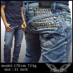 【定価￥48,000】Robin's Jean ロビンスジーン 32inch Vintage Robins Jeans Studded Rhinestone Flaps Size 40 x 34