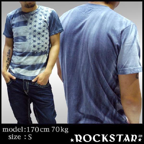 ROCKSTAR sushi  メンズ 半袖 Tシャツ ネイビー USFW011 ロックスター セレ...