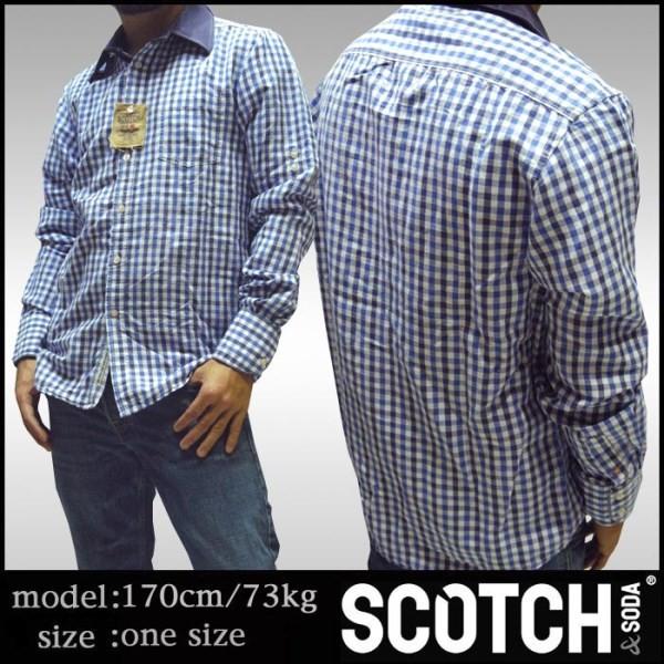 スコッチ&amp;ソーダ スコッチアンドソーダ scotch&amp;soda メンズ 長袖 シャツ チェック ホワ...