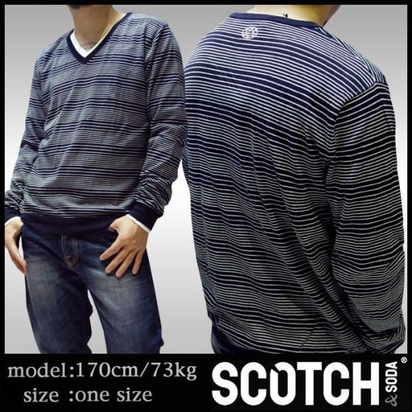 スコッチ&amp;ソーダ スコッチアンドソーダ scotch&amp;soda メンズ 長袖 レイヤード Vネック ...