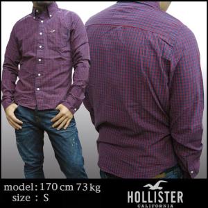 ホリスター メンズ チェックシャツ HOLLISTER ボタンシャツ ネイビー レッド D シャツ アバクロ アメカジ スタイル ブランド ファッション 正規品｜crs