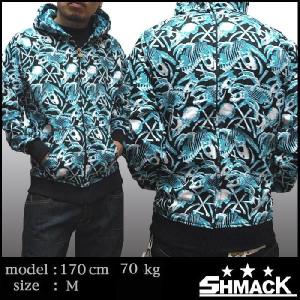 Shmack シュマック ジップパーカー 総柄 買取 パーカー ターコイズ ストリート スタイル カジュアル ブランド Hiphop ヒップホップ B系 ファッション アメカジ
