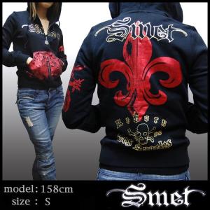 Smet スメット レディース パーカー Lily ブラック  ユリ セレブ 正規 ブランド Ed Hardy エドハーディー クリスチャンオードジェー Pacochicano パコチカーノ