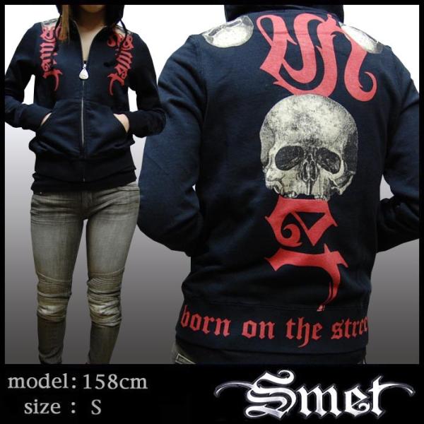 Smet スメット レディース パーカー Skull ブラック スカル セレブ 正規 ブランド Ed...