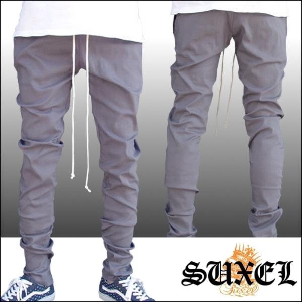 SUXEL サクエル メンズ スーパーストレッチ スキニー パンツ チャコール アメカジ ストリート...