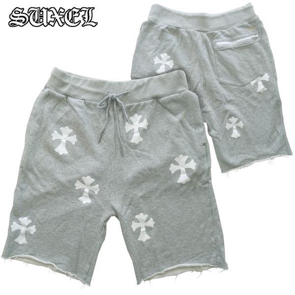 SUXEL サクエル メンズ ハーフパンツ クロス グレー スウェット ショートパンツ ハーフ パン...