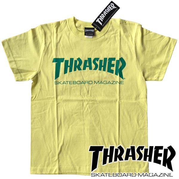 スラッシャー THRASHER メンズ Tシャツ MAG LOGO ライト イエロー SEA グリー...