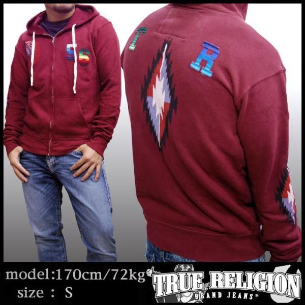 TRUE RELIGION トゥルーレリジョン メンズ ネイティブ デザイン ジップ パーカー CH...