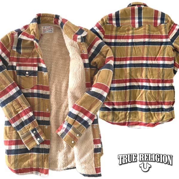 TRUE RELIGION トゥルーレリジョン ボア キルティング ウェスタンシャツ ジャケット S...