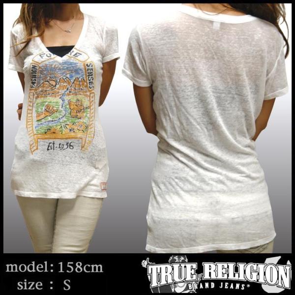 TRUE RELIGION トゥルーレリジョン レディース Tシャツ ホワイト EXPLORE CL...