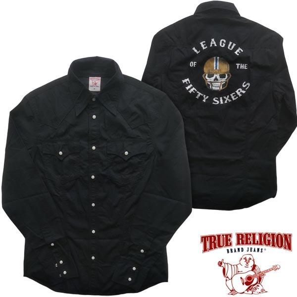 トゥルーレリジョン メンズ TRUE RELIGION 長袖 シャツ カジュアル シャツ POPLI...