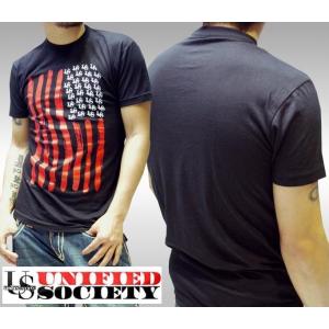 UNIFIED SOCIETY メンズ Tシャツ FLAG ブラック ユニファイド ソサエティ スト...