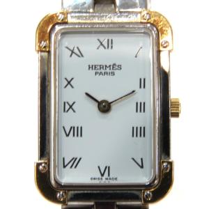 HERMES(エルメス) クロアジュール 時計 CR1.220 ホワイト系 GP/SS(メッキ/ステンレススチール) ランクB｜cruru