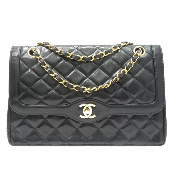 CHANEL(シャネル)  マトラッセ パリ限定 チェーンショルダー ショルダーバッグ ブラック ラ...