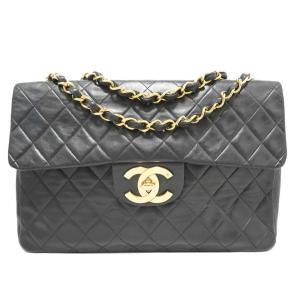 CHANEL(シャネル)  デカマトラッセ 34 チェーン ショルダーバッグ ブラック ラムスキン ランクB｜cruru