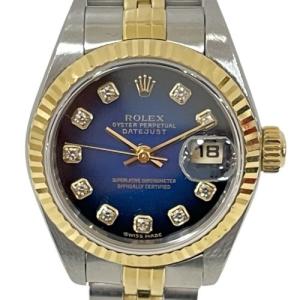 ROLEX(ロレックス)　ブルーグラデーション　デイトジャスト　腕時計　ウォッチ　79173　K番　ABランク　保存箱｜cruru