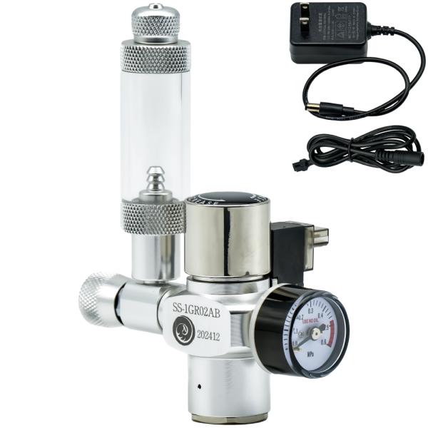 クリスタルアクア CO2レギュレーターSS-1GR02AB：低流量スピコン・電磁弁一体型　減圧可変式...