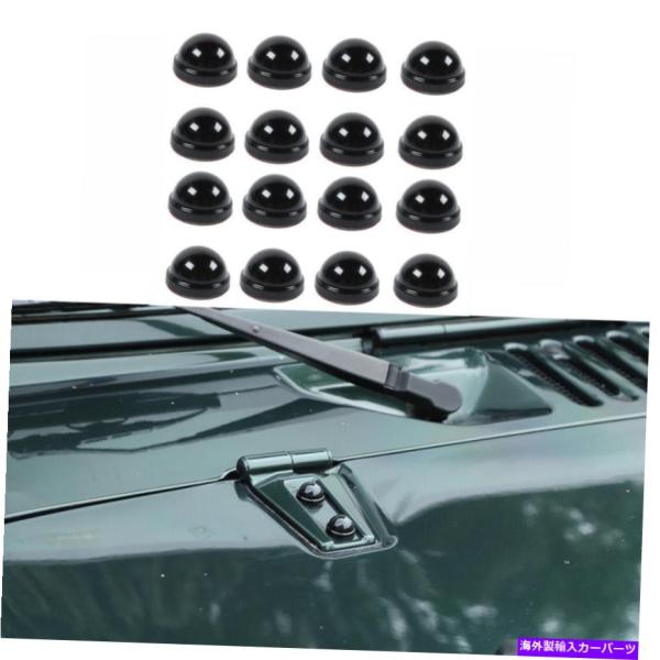 エンジンカバー 16PCフード＆ドアヒンジネジ保護カバージープラングラーJK 2007-17のトリム...