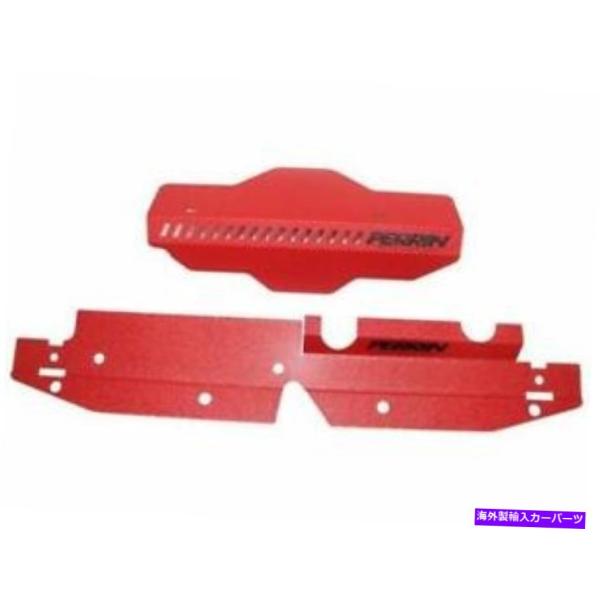 エンジンカバー 08-14 WRX＆STI RED用のペリンアルミニウムラジエーターシュラウド＆プー...