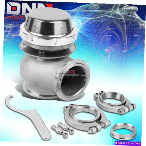 ターボチャージャー 45mmターボチャージャーマニホールド排気銀Vバンド外力+ 14psiスプリング...