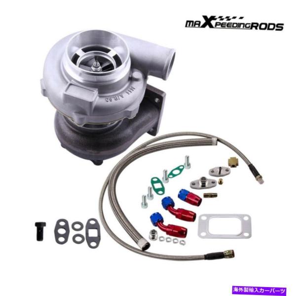 ターボチャージャー GT3076R GT3037 T3フランジ500HPユニバーサルターボ充電器+オ...