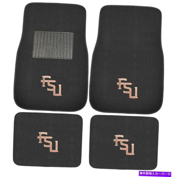 Floor Mat 4PC NCAAフロリダ州セミノールロゴカートラックフロントリアカーペットフロア...