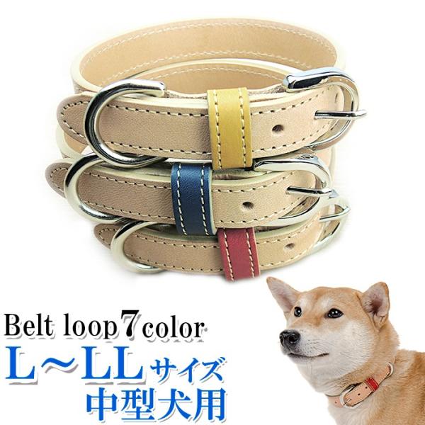 犬 首輪 おしゃれ 革 中型犬 犬首輪 犬の首輪 栃木レザーヌメ革首輪
