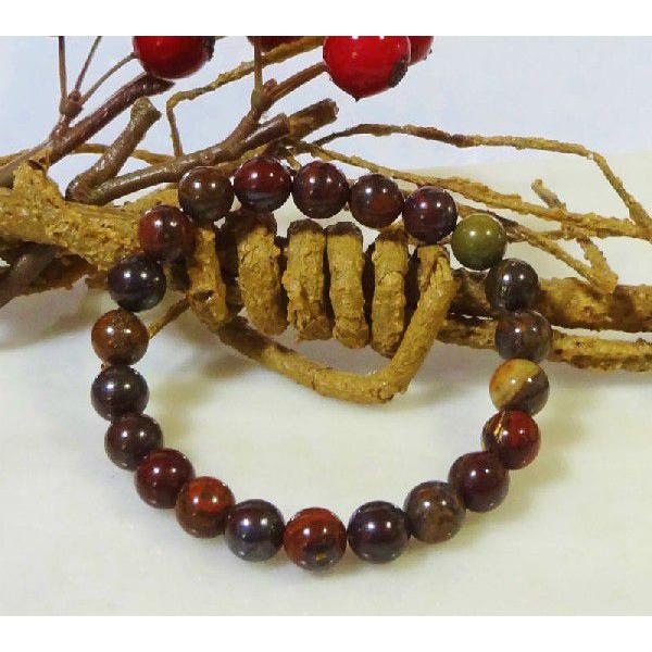 008 天然石 パワーストーン ブレスレット アイアンタイガーアイ （鉄虎目石） 8mm球