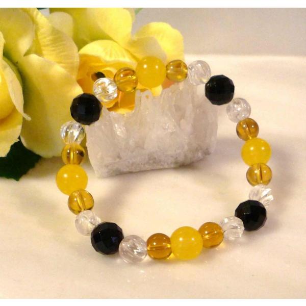天然石 パワーストーン ブレスレット  11月誕生石 シトリン イエロートパーズ 066