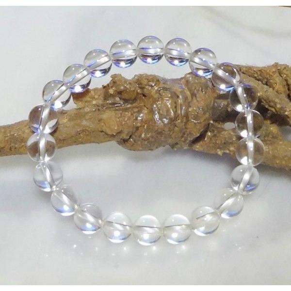 084 天然石 パワーストーン ブレスレット 天然水晶 クリスタル 8mm珠　